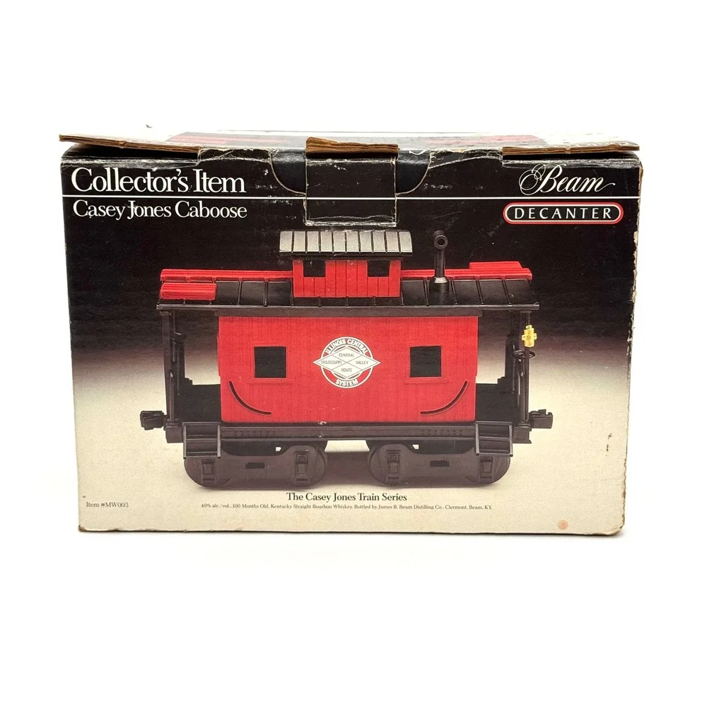 Jim Beam Casey Jones Caboose Empty Decanter Red Vintage Train Original Box